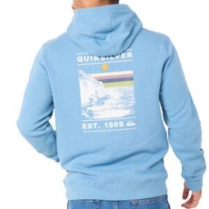 🔥Quiksilver Light Blue Graphic Hoodie Sz M MWT